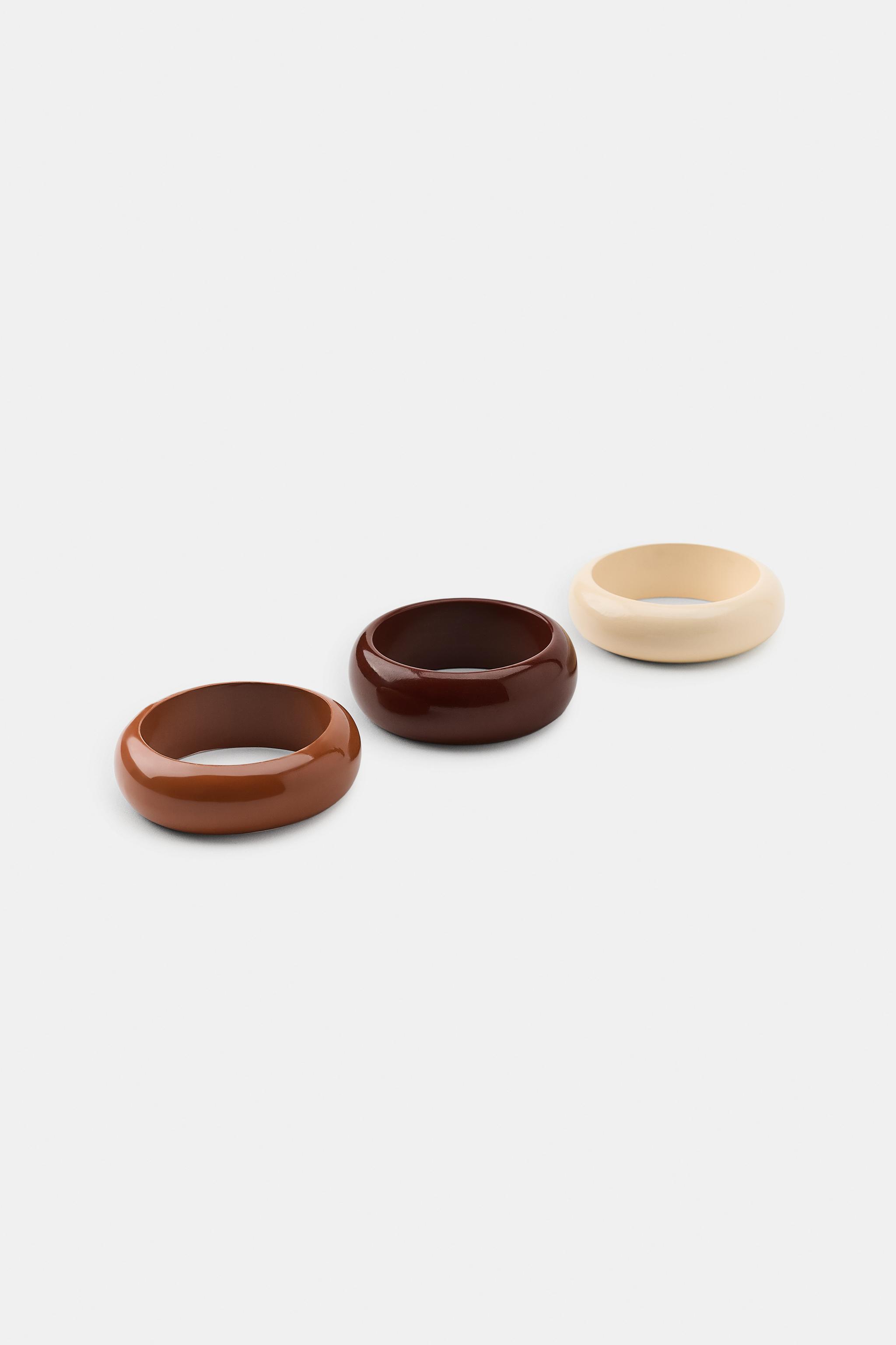 3-PACK OF WOOD AND RESIN BRACELETS